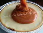 Raye's Signature 10" Rum Cheesecake Pie w/ Salted Caramel pouring...