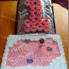 Raye's Signature Strawberry Half Sheet & Cupcake Cake w/ Strawberry Buttercream Icing & Buttercream Rosettes - Doc Mc Stuffins