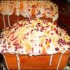 Raye's Signature Orange Cranberry Nut Cheese Pound Cake 6" x 3" w/ Orange Glaze & Sweet & Crunchy Topping 