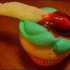 Raye's Signature Caramel Apple Cupcake w/ Caramel Cream Cheese Buttercream Icing & Witch Finger w/ Chocolate Blood 2