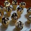 Raye's Signature Chocolate Amaretto Cake Cones x12 w/ Amaretto Cream Cheese Buttercream Icing & Chocolate Drizzle