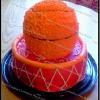 Raye's Signature Vanilla Bean Basketball & Goal Cake w/ Vanilla Bean Cream Cheese Butter Cream Icing & Vanilla Writing