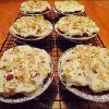 Raye's Signature Mini 4" Amaretto Cherry Cheesecake Pies w/ Amaretto Whipped Cream & Sliced Almonds