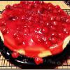 Raye's Signature 9" Cherry Cheesecake w/ cherry drizzle over the sides...