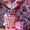 Raye's Signature Custom Heart Mini Cookie Bouquet w/ Sugar Cookies w/ Red & Pink Glacé Icing