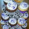 Raye's Signature Chocolate & White Cupcakes w/ Almond Buttercream Rosettes & Purple Edible Glitter