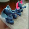 Raye's Floppy Ear & Pink Floppy Ear Fondant Elephant 3" Cake Toppers - side view