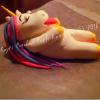 Raye's Fondant Stuffed Unicorn 5 1/2" Cake Topper - side view