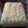 Raye's Signature Raspberry Lemon 1/4 Sheet Cake w/ Lemon Cream Cheese Filling & Whipped Cream Cheese Rosettes w/ pink writing Happy Birthday Dorothy & Nannie!