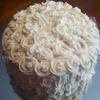 Raye's Signature 9" Chocolate Rum Cake w/ Caramel Cheesecake Buttercream Rosettes