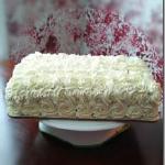 Raye's Signature Raspberry Lemon 1/4 Sheet Cake w/ Lemon Cream Cheese Filling & Whipped Cream Cheese Rosettes